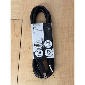 Utilitech 8ft Workshop Replacement Cord 16 Gauge 13 Amp Black 0070307 UT005608